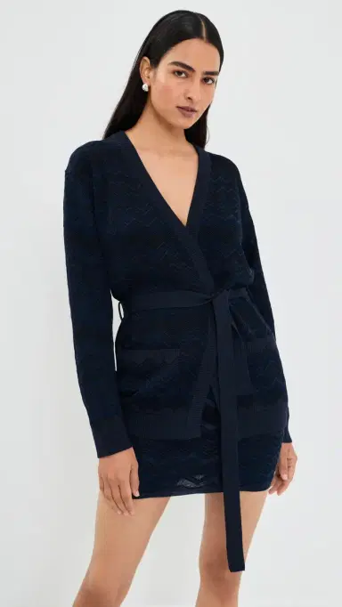 Missoni Cardigan Solid Navy Blue | Thumbnail 2 Missoni Cardigan Solid Navy Blue | Thumbnail 2