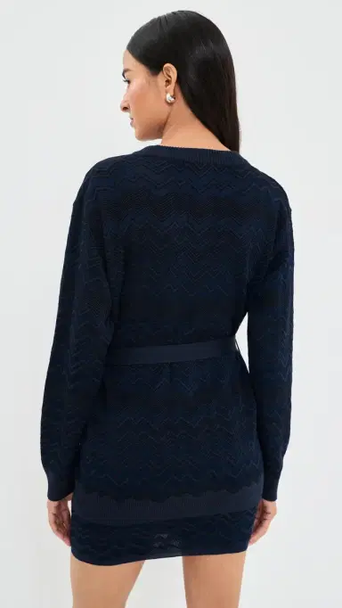 Missoni Cardigan Solid Navy Blue | Thumbnail 3 Missoni Cardigan Solid Navy Blue | Thumbnail 3
