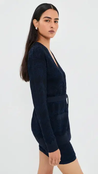 Missoni Cardigan Solid Navy Blue | Thumbnail 4 Missoni Cardigan Solid Navy Blue | Thumbnail 4