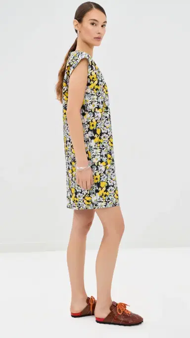 Marni Pop Flowers Mini Dress Maize | Thumbnail 4 Marni Pop Flowers Mini Dress Maize | Thumbnail 4