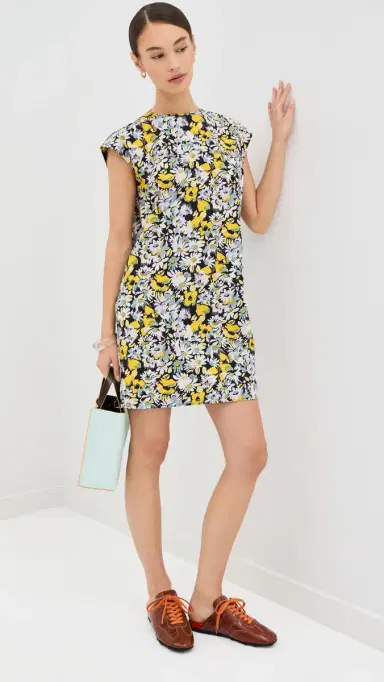 Marni Pop Flowers Mini Dress Maize | Thumbnail 5 Marni Pop Flowers Mini Dress Maize | Thumbnail 5