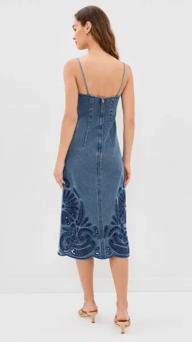 Ulla Johnson The Jane Eyelet Denim Dress River | Thumbnail 3 Ulla Johnson The Jane Eyelet Denim Dress River | Thumbnail 3
