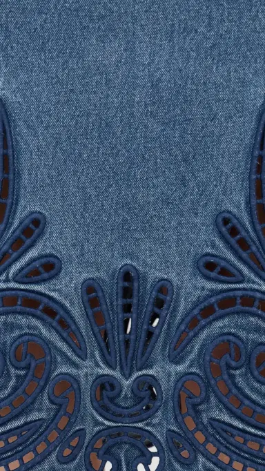 Ulla Johnson The Jane Eyelet Denim Dress River | Thumbnail 6 Ulla Johnson The Jane Eyelet Denim Dress River | Thumbnail 6