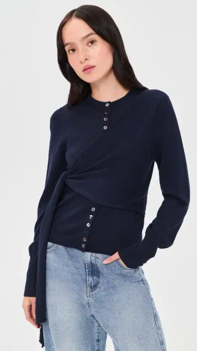 Damson Madder Venna Wrap Cardigan Navy | Thumbnail 2 Damson Madder Venna Wrap Cardigan Navy | Thumbnail 2