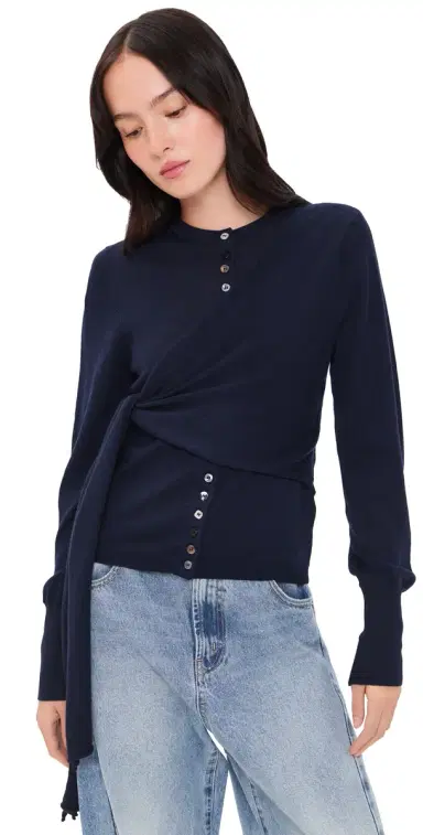 Damson Madder Venna Wrap Cardigan Navy | Thumbnail 1 Damson Madder Venna Wrap Cardigan Navy | Thumbnail 1