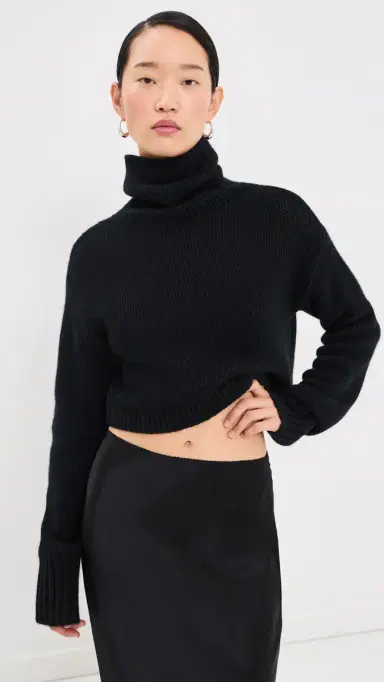 Sablyn Cropped Cashmere Turtleneck Sweater Black | Thumbnail 2 Sablyn Cropped Cashmere Turtleneck Sweater Black | Thumbnail 2