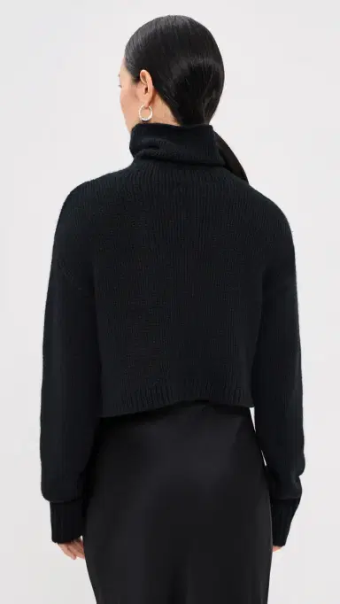 Sablyn Cropped Cashmere Turtleneck Sweater Black | Thumbnail 3 Sablyn Cropped Cashmere Turtleneck Sweater Black | Thumbnail 3