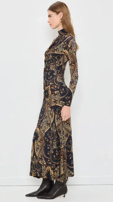 Ulla Johnson Ida Long Sleeve Jersey Dress Twilight aisley | Thumbnail 4 Ulla Johnson Ida Long Sleeve Jersey Dress Twilight aisley | Thumbnail 4