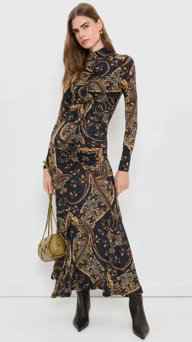 Ulla Johnson Ida Long Sleeve Jersey Dress Twilight aisley | Thumbnail 5 Ulla Johnson Ida Long Sleeve Jersey Dress Twilight aisley | Thumbnail 5