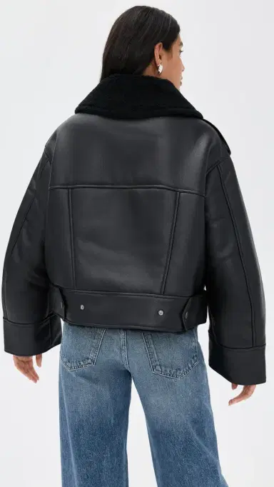 UGG Finnian uxefluff Faux eather Moto Jacket Black | Thumbnail 3 UGG Finnian uxefluff Faux eather Moto Jacket Black | Thumbnail 3