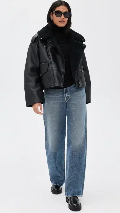 UGG Finnian uxefluff Faux eather Moto Jacket Black | Thumbnail 5 UGG Finnian uxefluff Faux eather Moto Jacket Black | Thumbnail 5