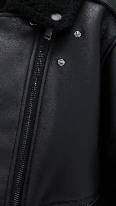 UGG Finnian uxefluff Faux eather Moto Jacket Black | Thumbnail 6 UGG Finnian uxefluff Faux eather Moto Jacket Black | Thumbnail 6