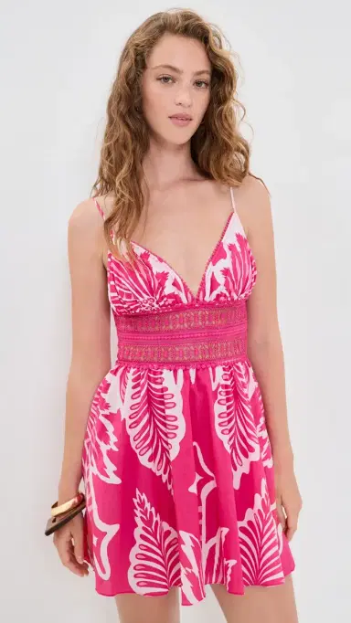Poupette St Barth Emilie Mini Dress Fuchsia Cartagena | Thumbnail 2 Poupette St Barth Emilie Mini Dress Fuchsia Cartagena | Thumbnail 2