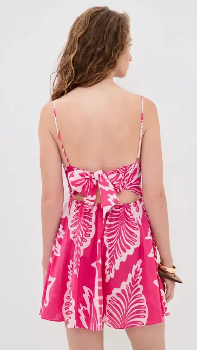 Poupette St Barth Emilie Mini Dress Fuchsia Cartagena | Thumbnail 3 Poupette St Barth Emilie Mini Dress Fuchsia Cartagena | Thumbnail 3