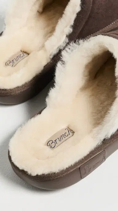 Brunch Essential Suede Shearling Slippers Brown | Thumbnail 4 Brunch Essential Suede Shearling Slippers Brown | Thumbnail 4