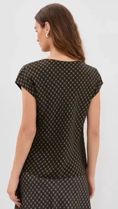 Vince Ombre Plaid ilk Blouse Black/Camel | Thumbnail 3 Vince Ombre Plaid ilk Blouse Black/Camel | Thumbnail 3