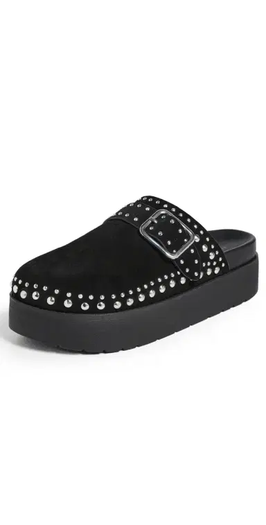 Free People Cayatana Suede Studded Mules Black Suede | Thumbnail 1 Free People Cayatana Suede Studded Mules Black Suede | Thumbnail 1