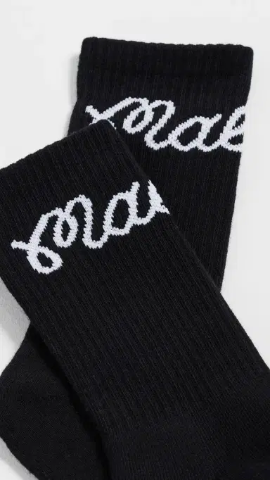 Malbon Bon Script Crew Socks Black One Size | Thumbnail 3 Malbon Bon Script Crew Socks Black One Size | Thumbnail 3