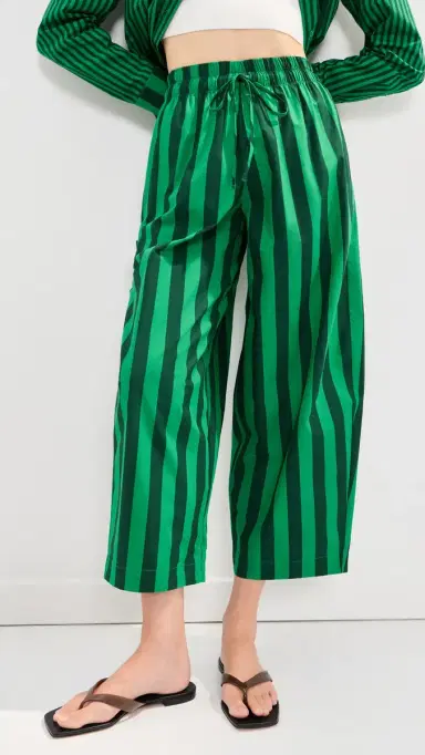 LE BOP Marcella Barrel Pants Green/Dark Green tripe | Thumbnail 3 LE BOP Marcella Barrel Pants Green/Dark Green tripe | Thumbnail 3
