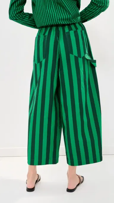 LE BOP Marcella Barrel Pants Green/Dark Green tripe | Thumbnail 4 LE BOP Marcella Barrel Pants Green/Dark Green tripe | Thumbnail 4