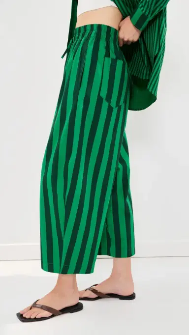 LE BOP Marcella Barrel Pants Green/Dark Green tripe | Thumbnail 5 LE BOP Marcella Barrel Pants Green/Dark Green tripe | Thumbnail 5