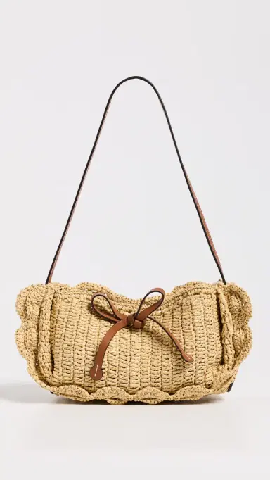 Ulla Johnson Marina Raffia Scallop Shoulder Bag Natural One Size | Thumbnail 2 Ulla Johnson Marina Raffia Scallop Shoulder Bag Natural One Size | Thumbnail 2