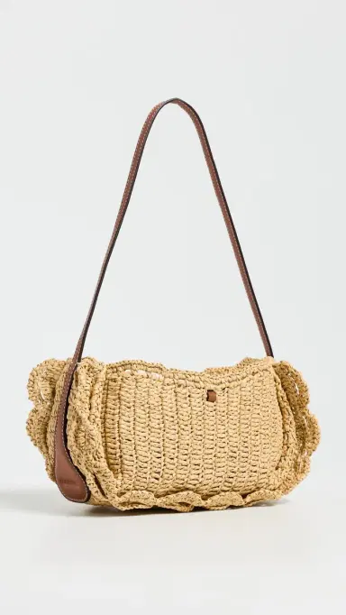 Ulla Johnson Marina Raffia Scallop Shoulder Bag Natural One Size | Thumbnail 4 Ulla Johnson Marina Raffia Scallop Shoulder Bag Natural One Size | Thumbnail 4