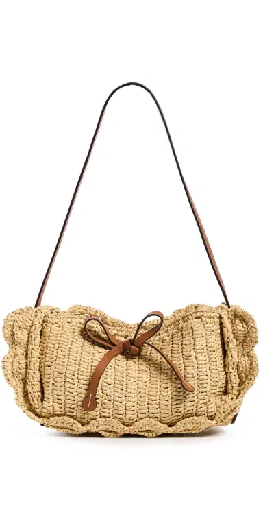 Ulla Johnson Marina Raffia Scallop Shoulder Bag Natural One Size | Thumbnail 1 Ulla Johnson Marina Raffia Scallop Shoulder Bag Natural One Size | Thumbnail 1