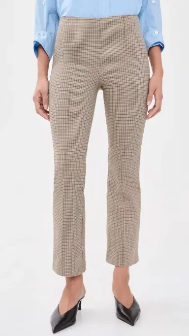 Vince Niki Mid Rise Plaid Crop Flare Trousers | Thumbnail 2 Vince Niki Mid Rise Plaid Crop Flare Trousers | Thumbnail 2