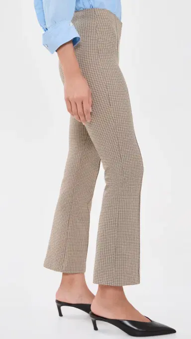 Vince Niki Mid Rise Plaid Crop Flare Trousers | Thumbnail 4 Vince Niki Mid Rise Plaid Crop Flare Trousers | Thumbnail 4