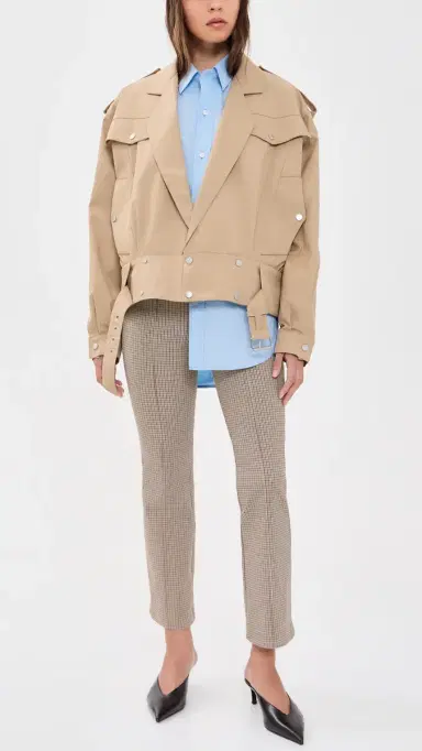 Vince Niki Mid Rise Plaid Crop Flare Trousers | Thumbnail 5 Vince Niki Mid Rise Plaid Crop Flare Trousers | Thumbnail 5