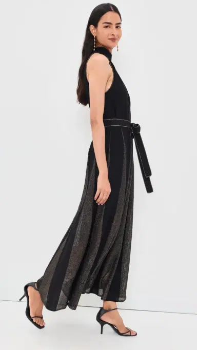 Zimmermann Valiant Metallic Halter Dress Black/Gold | Thumbnail 4 Zimmermann Valiant Metallic Halter Dress Black/Gold | Thumbnail 4