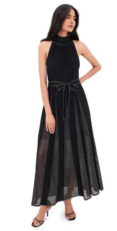 Zimmermann Valiant Metallic Halter Dress Black/Gold | Thumbnail 1 Zimmermann Valiant Metallic Halter Dress Black/Gold | Thumbnail 1