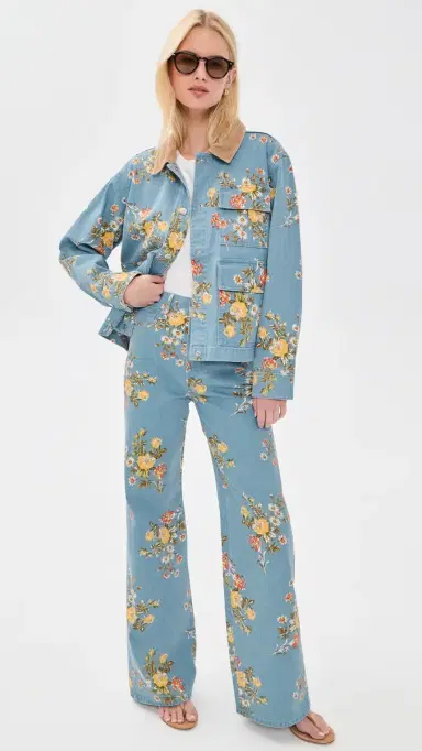 Veronica Beard Jean Taylor Wide Leg Jeans GARDEN BOUQUET | Thumbnail 5 Veronica Beard Jean Taylor Wide Leg Jeans GARDEN BOUQUET | Thumbnail 5