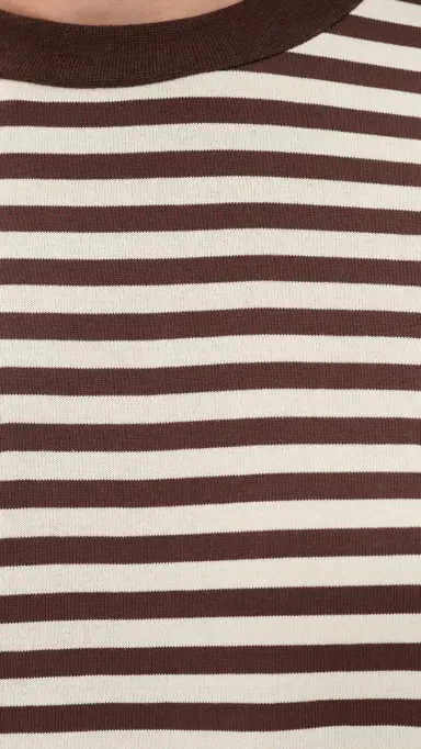 LIONESS Olsen Knit Tee Dark Chocolate tripe | Thumbnail 6 LIONESS Olsen Knit Tee Dark Chocolate tripe | Thumbnail 6