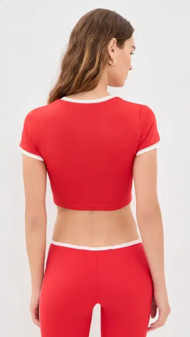 LIONESS aguna Cropped Tee Crimson | Thumbnail 3 LIONESS aguna Cropped Tee Crimson | Thumbnail 3