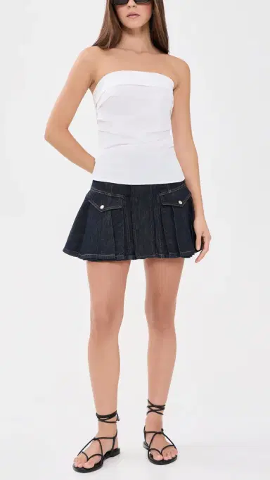 Alice + Olivia Trinity Denim Ruffle Skirt | Thumbnail 5 Alice + Olivia Trinity Denim Ruffle Skirt | Thumbnail 5