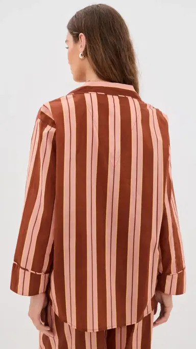 The Great. The Pajama Shirt Ganache Stripe | Thumbnail 3 The Great. The Pajama Shirt Ganache Stripe | Thumbnail 3