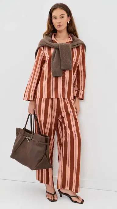 The Great. The Pajama Shirt Ganache Stripe | Thumbnail 5 The Great. The Pajama Shirt Ganache Stripe | Thumbnail 5