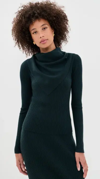 Zimmermann Valiant Scarf Pullover Bottle Green | Thumbnail 2 Zimmermann Valiant Scarf Pullover Bottle Green | Thumbnail 2