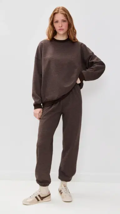Year of Ours Crewneck weatshirt Dark Oak | Thumbnail 2 Year of Ours Crewneck weatshirt Dark Oak | Thumbnail 2