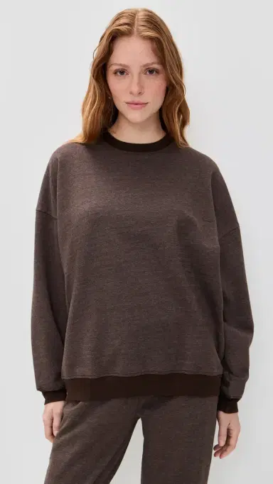 Year of Ours Crewneck weatshirt Dark Oak | Thumbnail 3 Year of Ours Crewneck weatshirt Dark Oak | Thumbnail 3