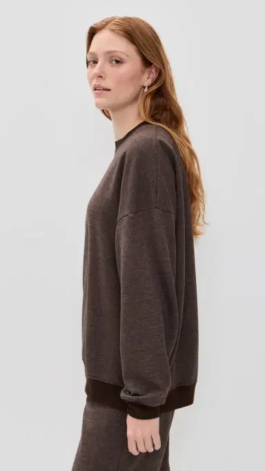 Year of Ours Crewneck weatshirt Dark Oak | Thumbnail 5 Year of Ours Crewneck weatshirt Dark Oak | Thumbnail 5