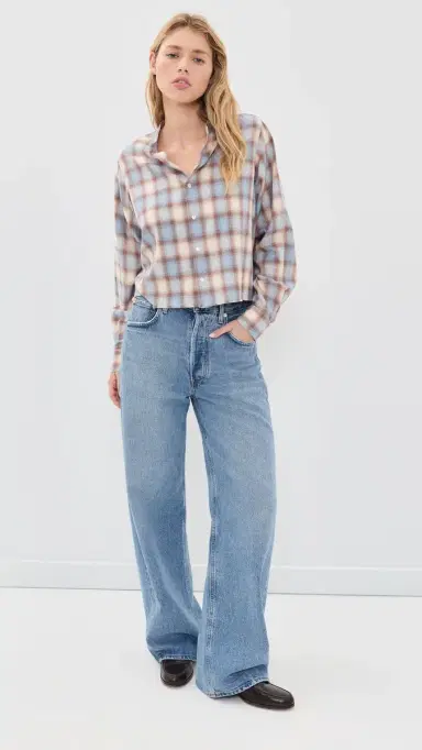 RE/DONE Bianca Shirt Bluebell Plaid | Thumbnail 5 RE/DONE Bianca Shirt Bluebell Plaid | Thumbnail 5