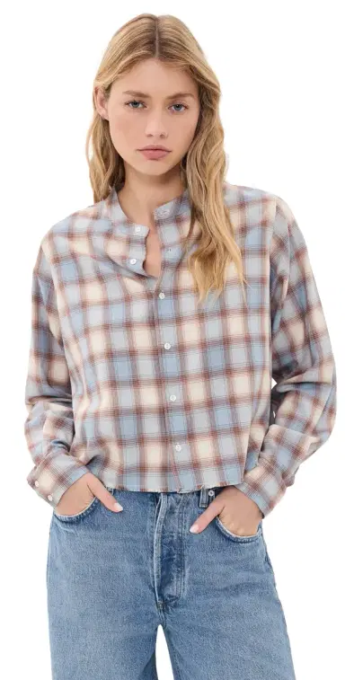 RE/DONE Bianca Shirt Bluebell Plaid | Thumbnail 1 RE/DONE Bianca Shirt Bluebell Plaid | Thumbnail 1