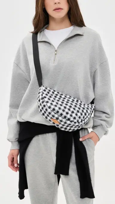 MZ Wallace Small Metro Smile Bag Black/White Gingham One Size | Thumbnail 3 MZ Wallace Small Metro Smile Bag Black/White Gingham One Size | Thumbnail 3