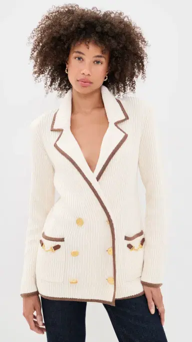 L'AGENCE Ranch Knit Blazer /Dk Cappuccino | Thumbnail 2 L'AGENCE Ranch Knit Blazer /Dk Cappuccino | Thumbnail 2