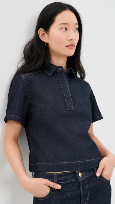 Madewell Denim Boxy Polo Shirt Rinse Wash | Thumbnail 2 Madewell Denim Boxy Polo Shirt Rinse Wash | Thumbnail 2
