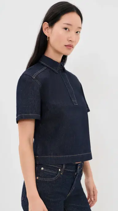 Madewell Denim Boxy Polo Shirt Rinse Wash | Thumbnail 4 Madewell Denim Boxy Polo Shirt Rinse Wash | Thumbnail 4