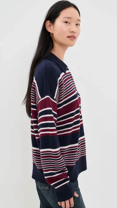Good American The Oversized Rugby Sweater Multi tripe | Thumbnail 4 Good American The Oversized Rugby Sweater Multi tripe | Thumbnail 4